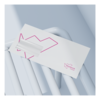 A letter branded with a pink W mark