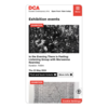 A phone shows teh Exhibition events section of the DCA website