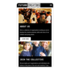 A phone shows the Future Creators website on a section advertising the About Us page