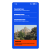 A phone shows the 'plan your visit' part of the menu