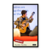 Digital screen advertising an Open Mic at Warwick Arts Centre