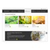 A tablet shows the website on a page with a block titled 