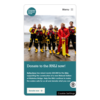 A phone shows the Donate to the RNLI Now page of the Thames Festival Trust website