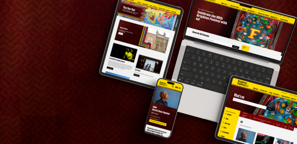 Several devices show the BrightonFestival60 website