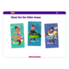 An iPad shows the Outplay website with other games they have made for you to check out