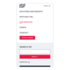 A phone shows the menu of the ISF website