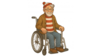 Grandad Tim in the style of Where's Wally in a Wheelchair